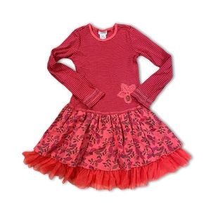 Naartjie coral striped dress size 8